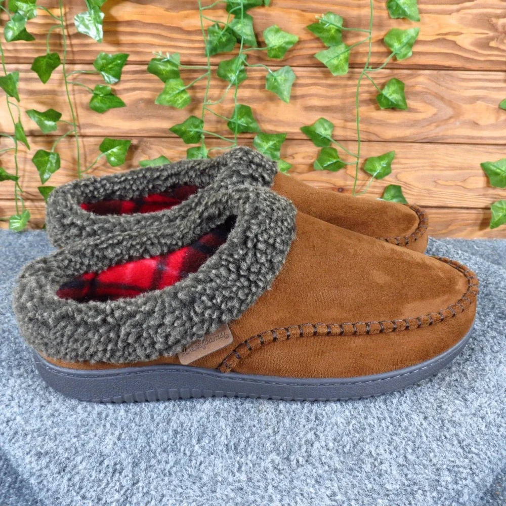 Dearfoams Marshall Mens Clog Slipper Size 9-10 Lounge Indoor Outdoor Brown Suede